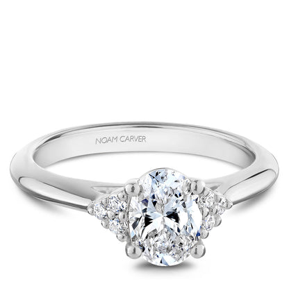 Noam Carver Oval Center with Unique Accent Diamond Engagement Ring R060-02A