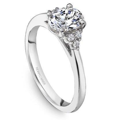 Noam Carver Oval Center with Unique Accent Diamond Engagement Ring R060-02A