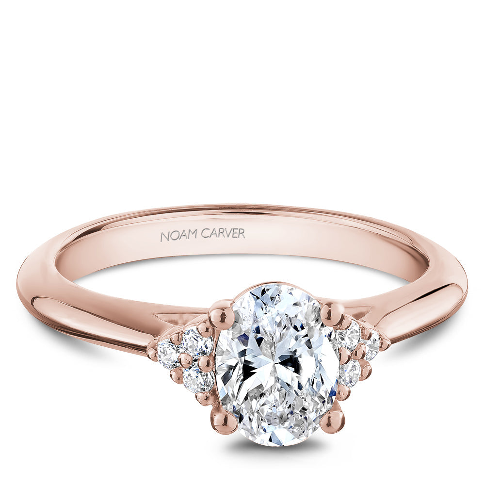 Noam Carver Oval Center with Unique Accent Diamond Engagement Ring R060-02A