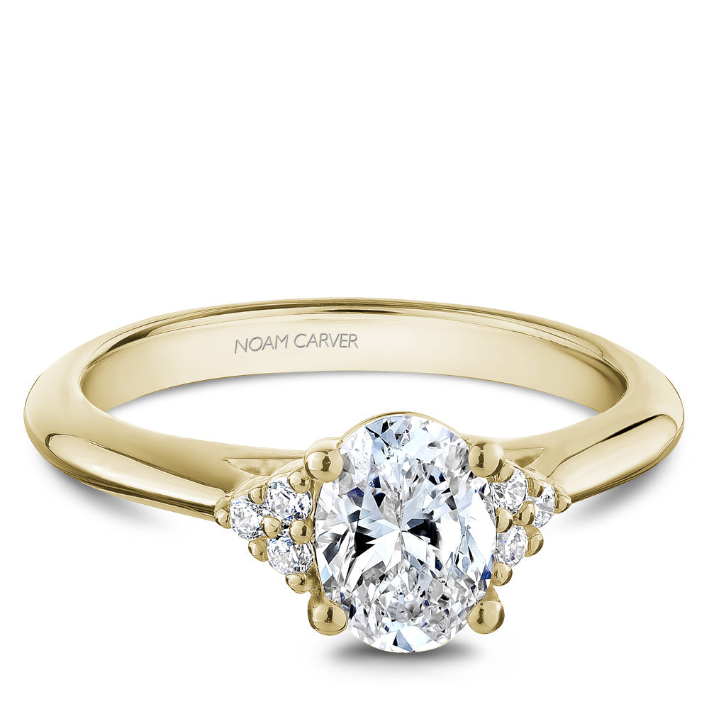 Noam Carver Oval Center with Unique Accent Diamond Engagement Ring R060-02A