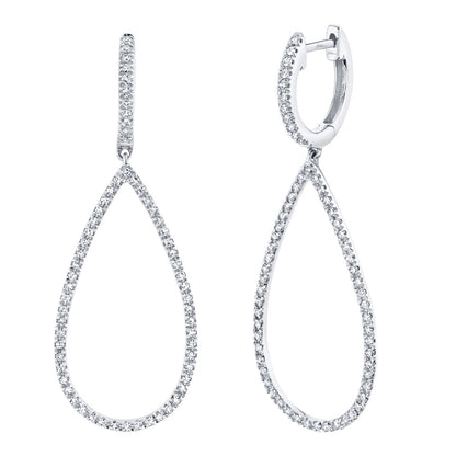 0.40CT 14K W/G DIAMOND PEAR EARRING