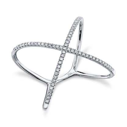 0.18CT 14K W/G DIAMOND LADY'S "X" RING