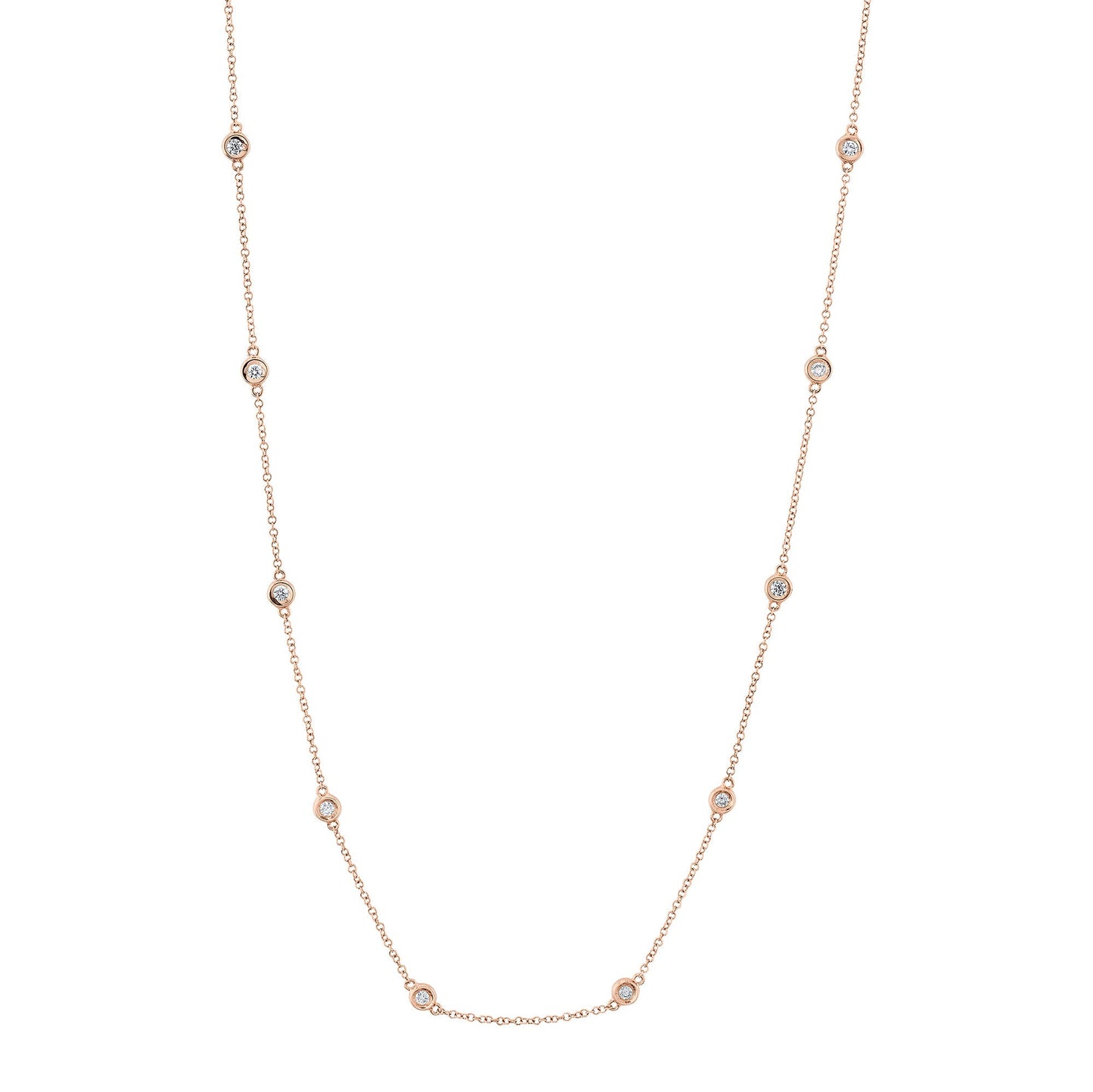 0.28CT 14K R/G 18" DIAMONDS BY THE YARD CHAIN