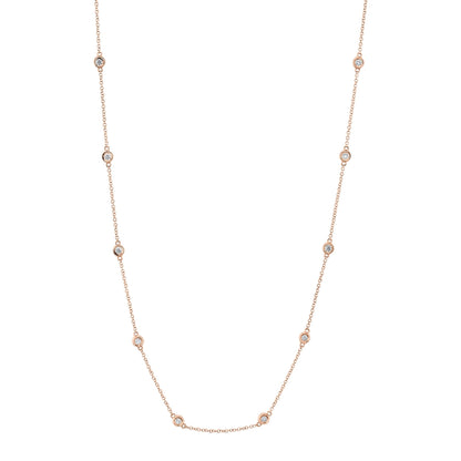 0.28CT 14K R/G 18" DIAMONDS BY THE YARD CHAIN