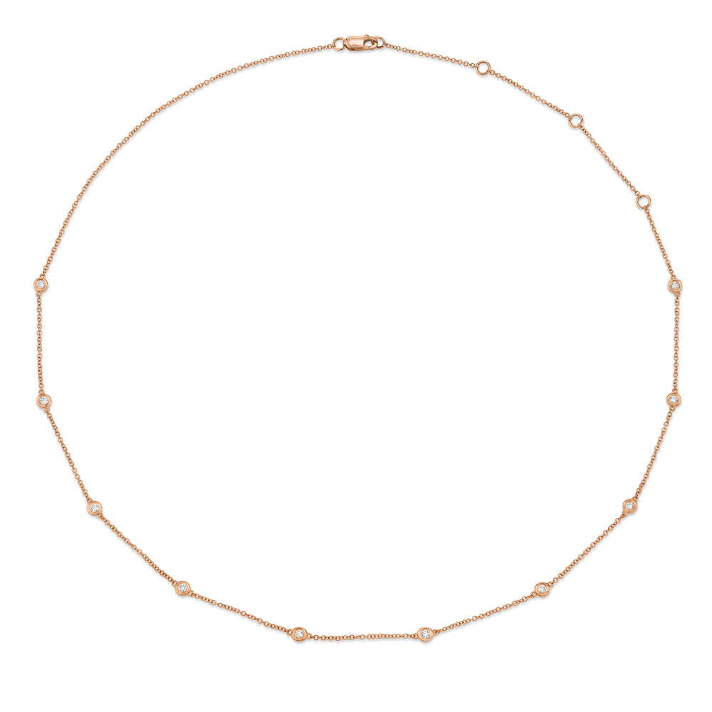 0.28CT 14K R/G 18" DIAMONDS BY THE YARD CHAIN