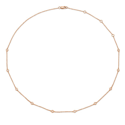 0.28CT 14K R/G 18" DIAMONDS BY THE YARD CHAIN