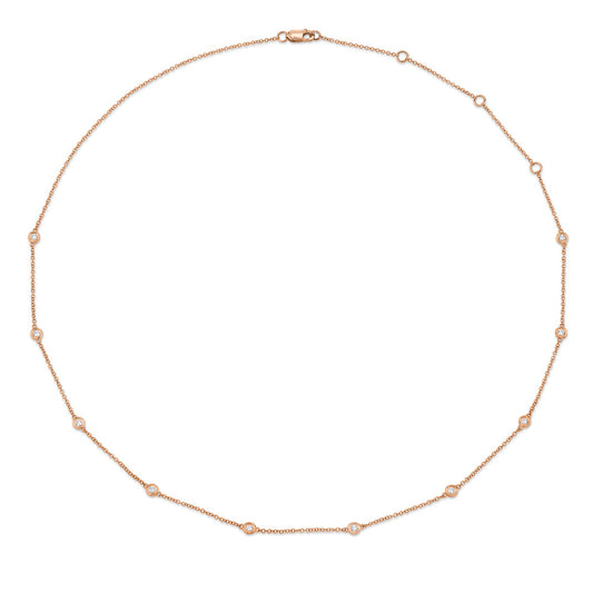0.28CT 14K R/G 18" DIAMONDS BY THE YARD CHAIN