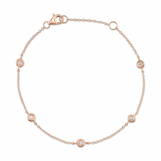 0.13CT 14K R/G 7" DIAMONDS BY THE YARD BRACELET