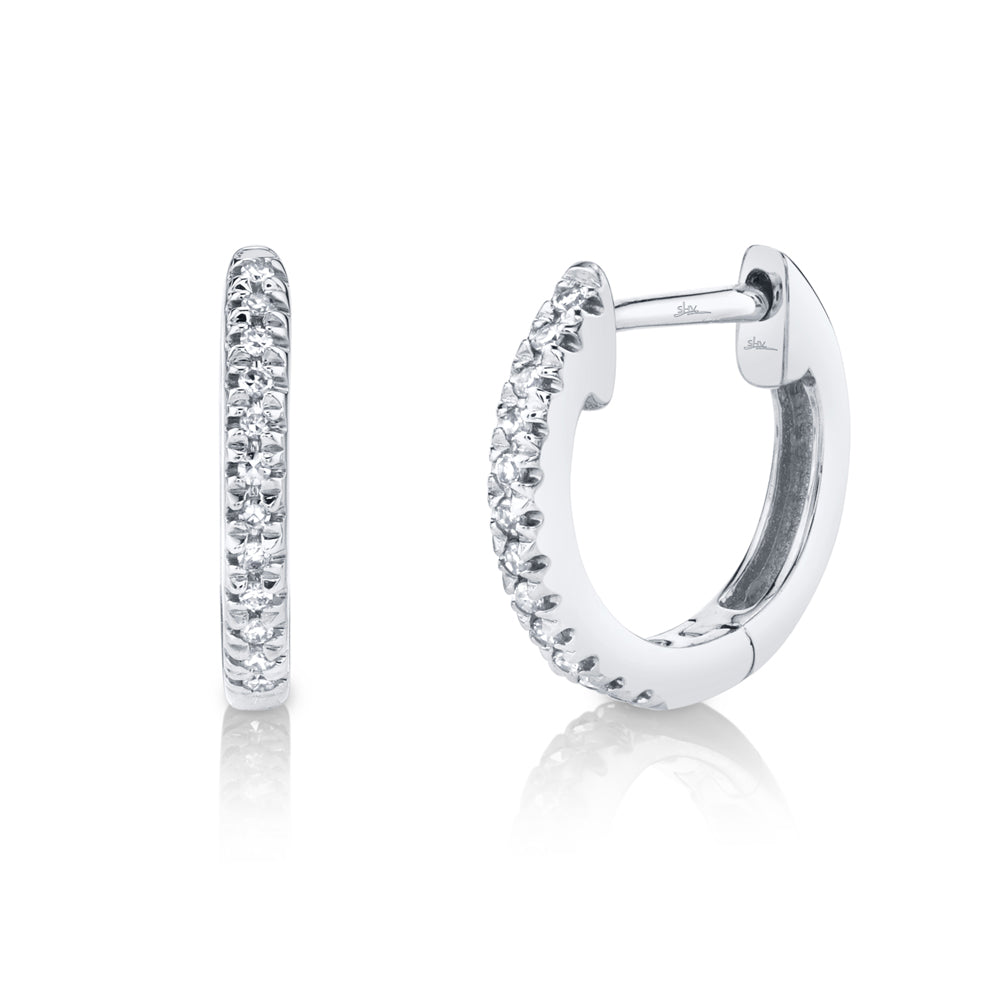 0.07CT 14K W/G DIAMOND HUGGIE EARRING