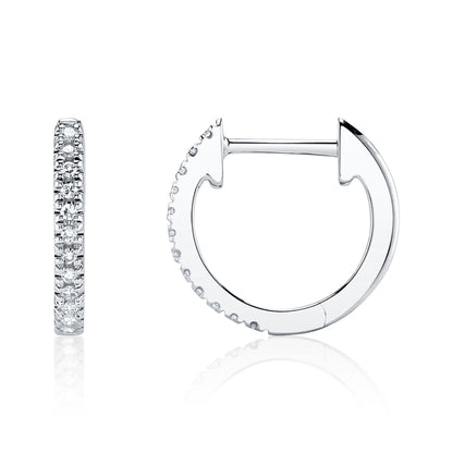 0.07CT 14K W/G DIAMOND HUGGIE EARRING