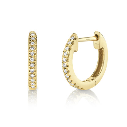 0.07CT 14K Y/G DIAMOND HUGGIE EARRING