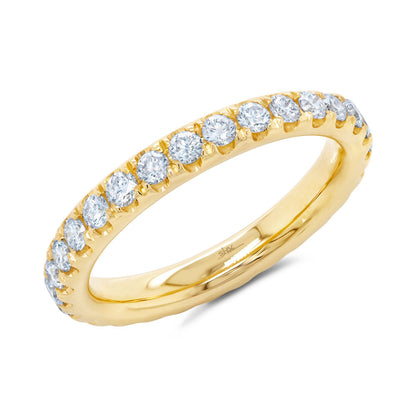 0.99CT 14K Y/G DIAMOND ETERNITY BAND SZ 4.5