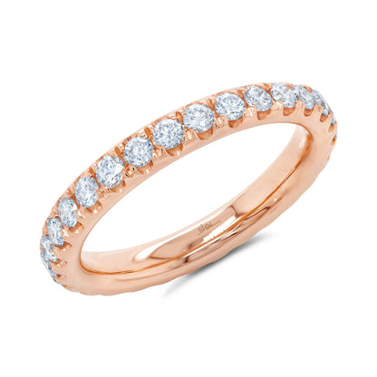 0.99CT 14K R/G DIAMOND ETERNITY BAND SZ 4.5