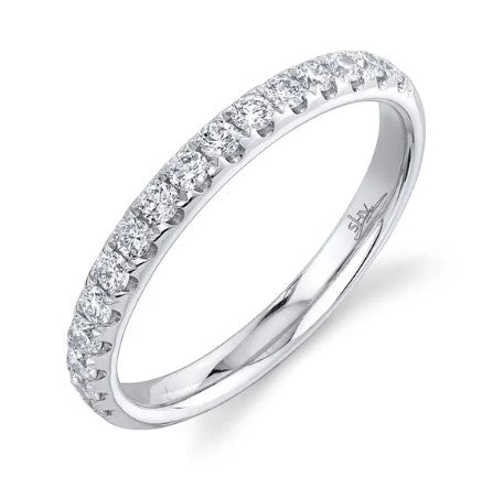 14K White Gold Diamond Band