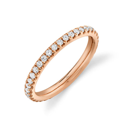 0.51CT 14K R/G DIAMOND ETERNITY BAND SZ 4.5
