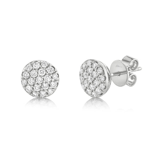 0.48CT 14K W/G DIAMOND PAVE CIRCLE STUD EARRING