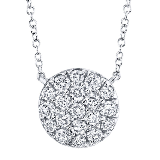 0.43CT 14K W/G DIAMOND PAVE CIRCLE NECKLACE