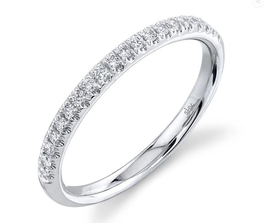 14K White Gold Diamond Band