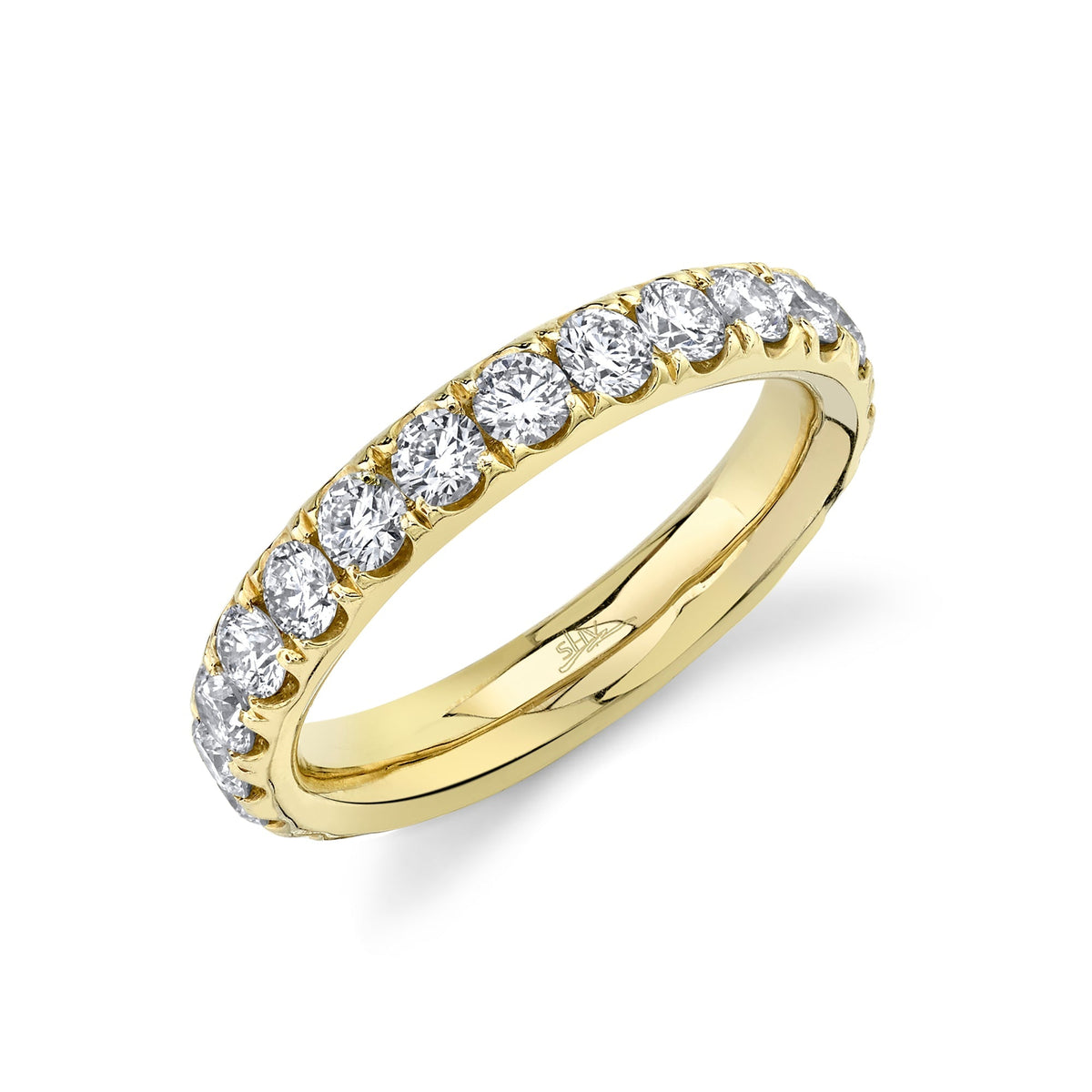 1.84CT 14K Y/G DIAMOND ETERNITY BAND SZ 4.5