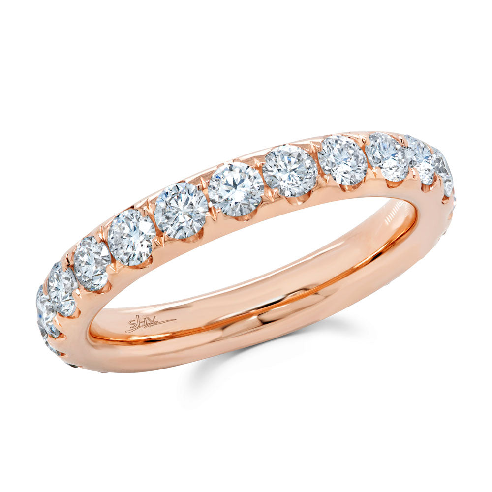 1.84CT 14K R/G DIAMOND ETERNITY BAND SZ 4.5