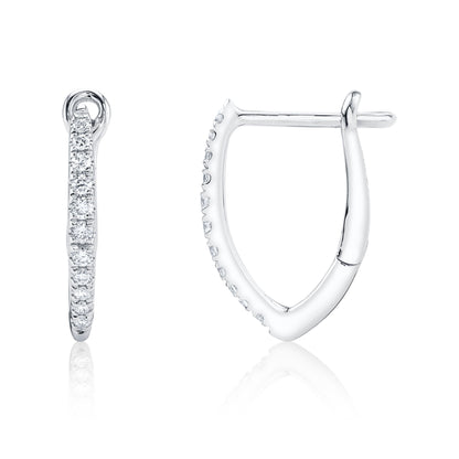 0.15CT 14K W/G DIAMOND HOOP EARRING