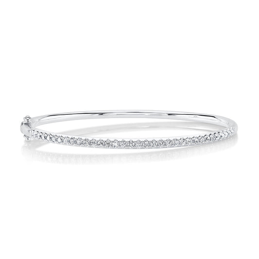 0.90CT 14K W/G DIAMOND BANGLE