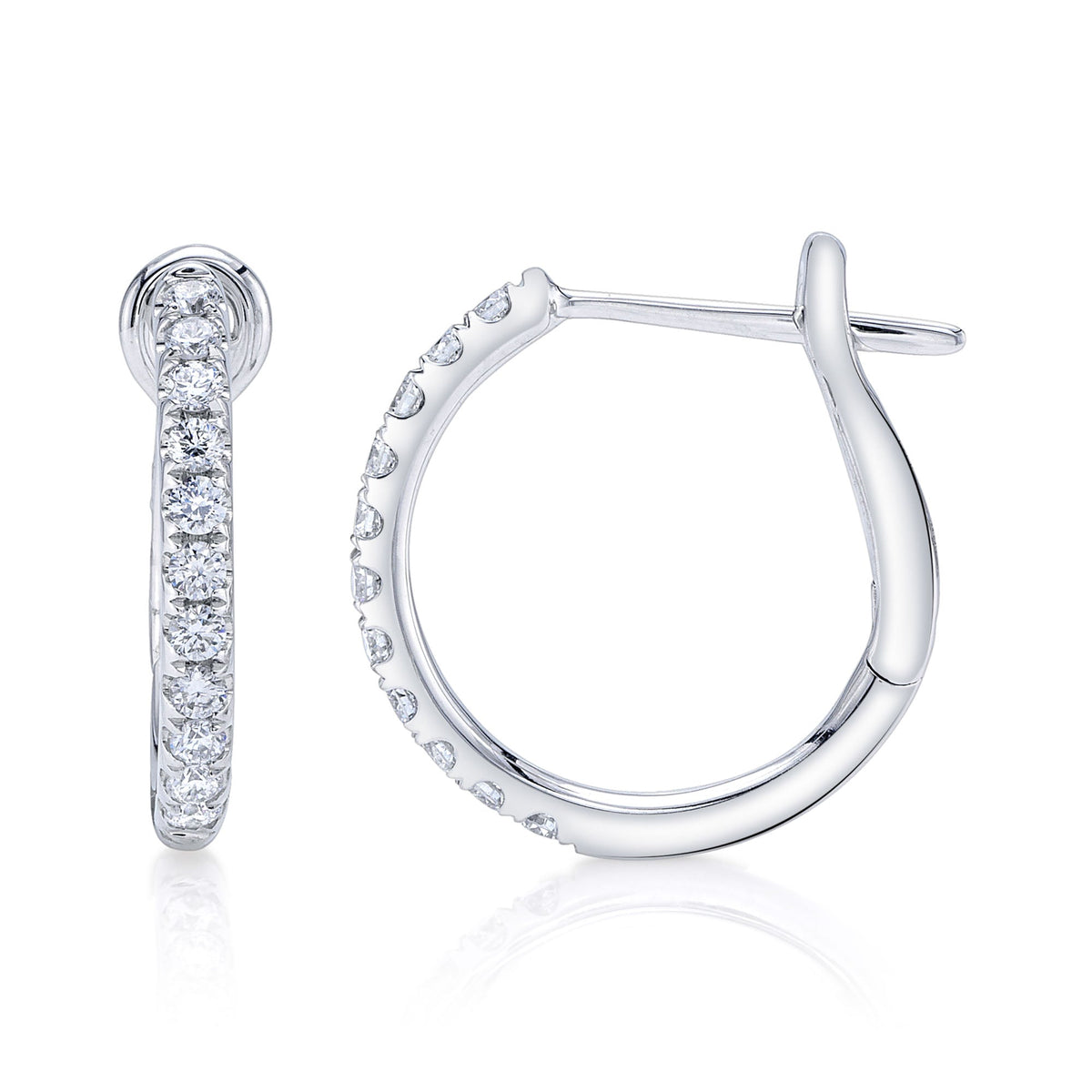 0.26CT 14K W/G DIAMOND HOOP EARRING
