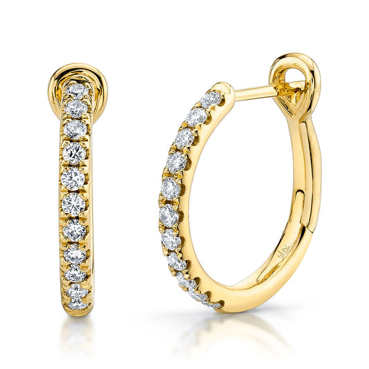 0.26CT 14K Y/G DIAMOND HOOP EARRING