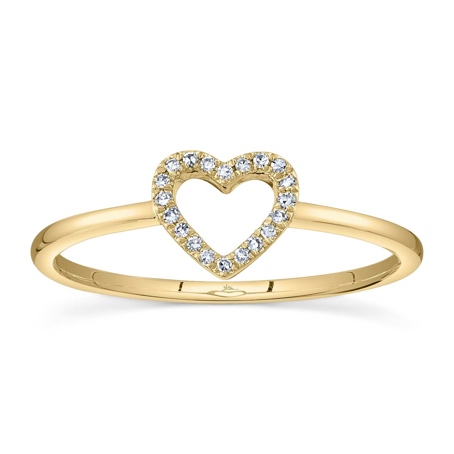 0.04CT 14K Y/G DIAMOND OPEN HEART RING