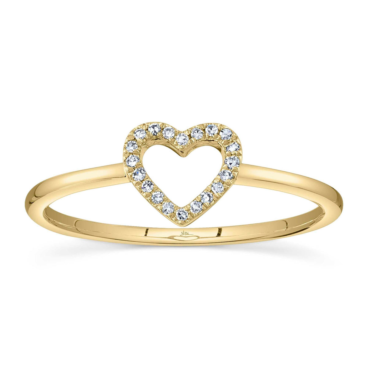 0.04CT 14K Y/G DIAMOND OPEN HEART RING
