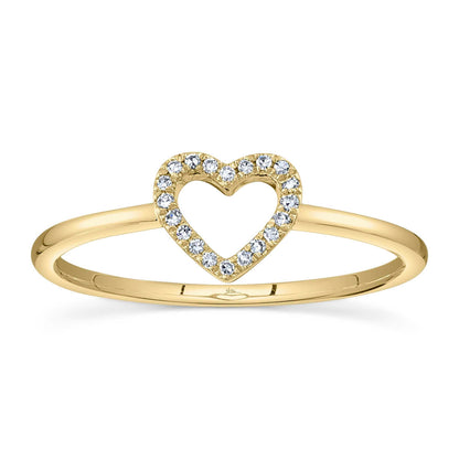 0.04CT 14K Y/G DIAMOND OPEN HEART RING