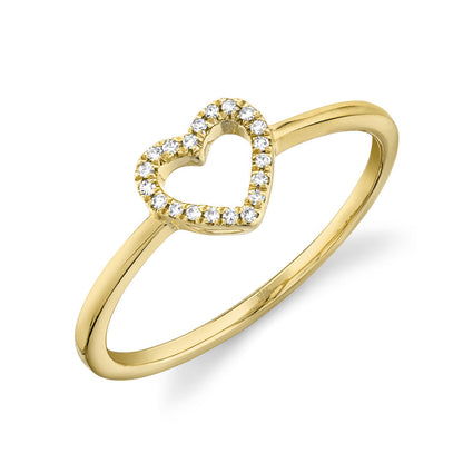 0.04CT 14K Y/G DIAMOND OPEN HEART RING