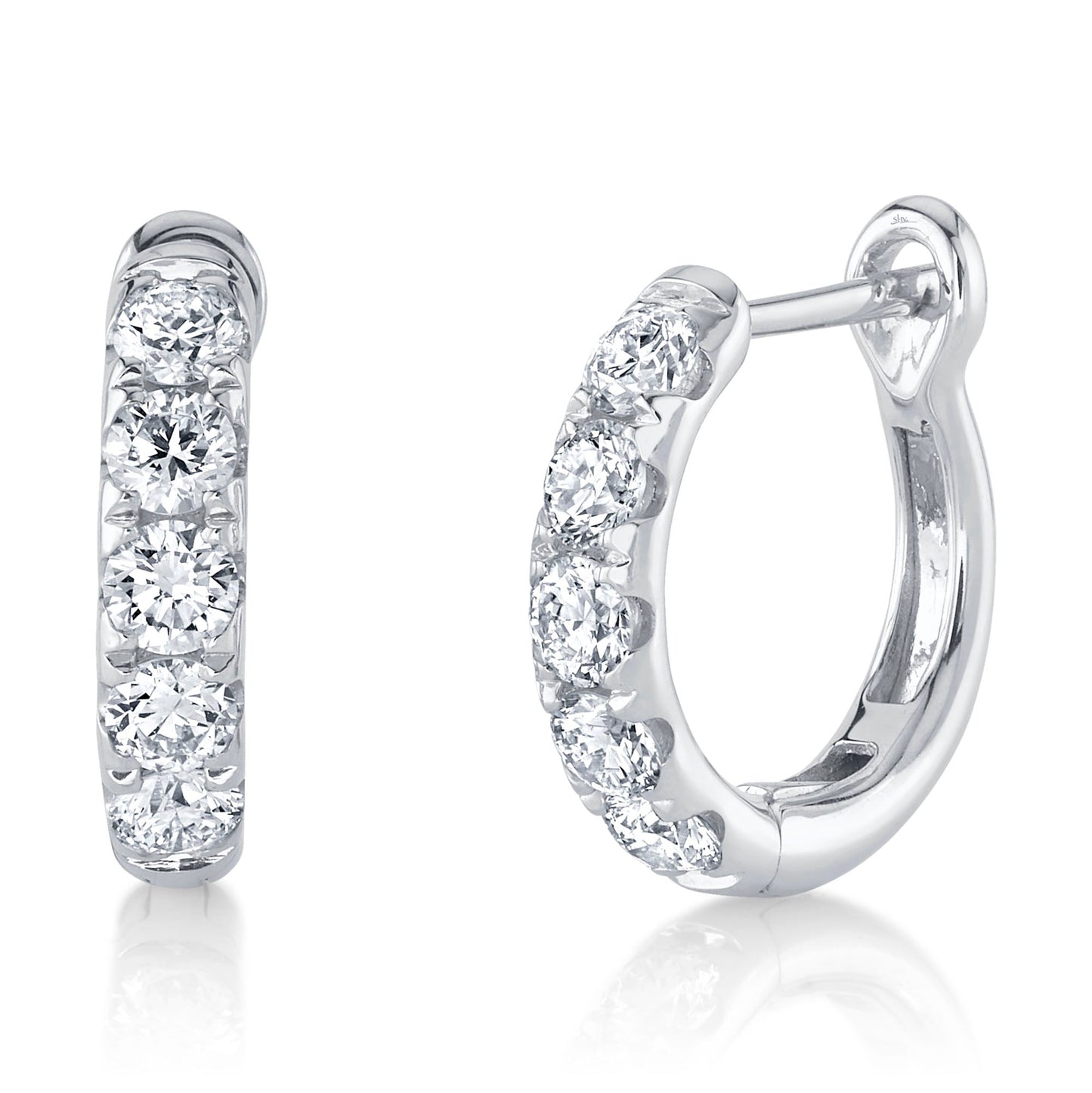 0.81CT 14K W/G DIAMOND HUGGIE EARRING