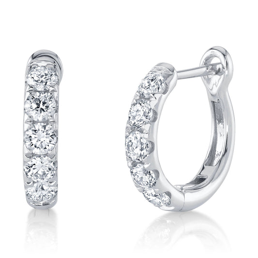 0.81CT 14K W/G DIAMOND HUGGIE EARRING