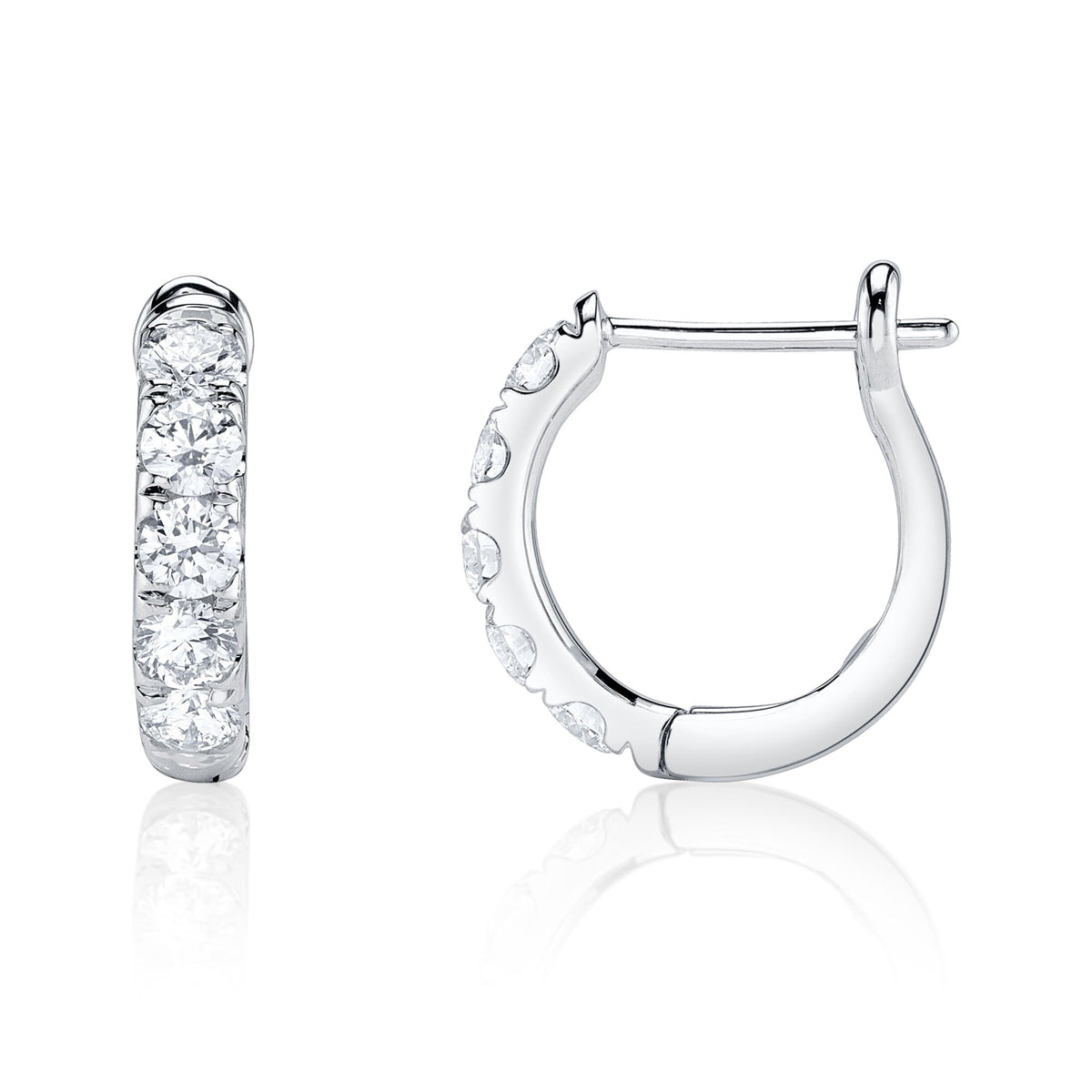 0.81CT 14K W/G DIAMOND HUGGIE EARRING