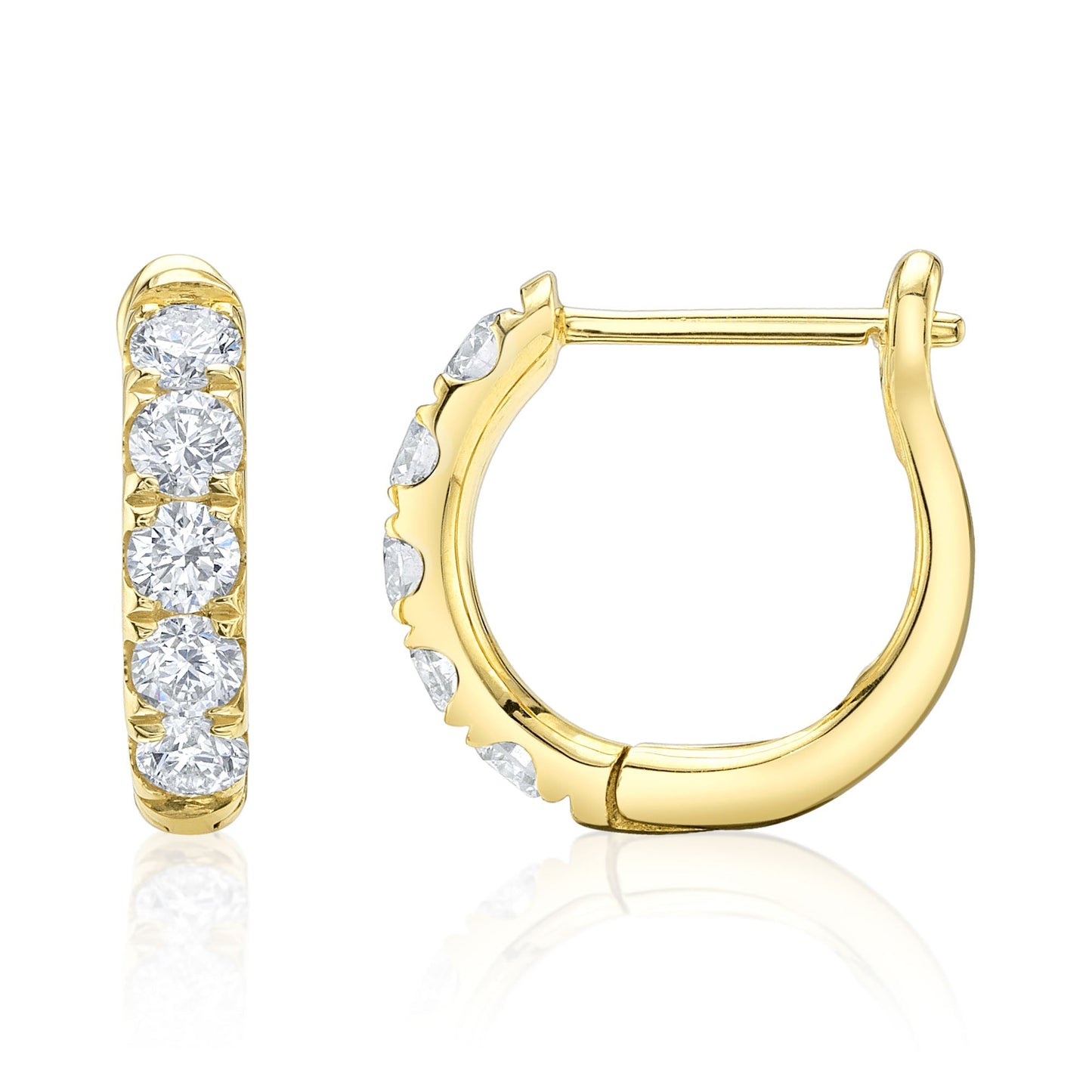0.81CT 14K Y/G DIAMOND HUGGIE EARRING