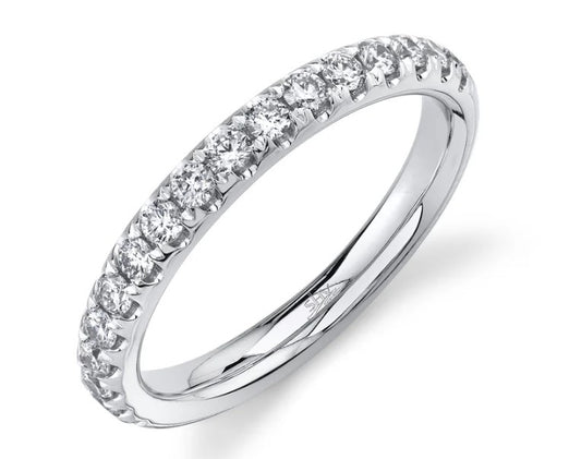 14K White Gold Diamond Band