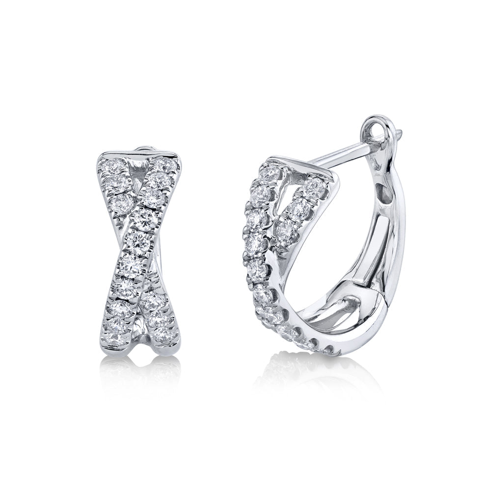 0.40CT 14K W/G DIAMOND HUGGIE EARRING