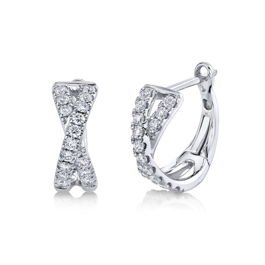 0.40CT 14K W/G DIAMOND HUGGIE EARRING
