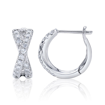 0.40CT 14K W/G DIAMOND HUGGIE EARRING