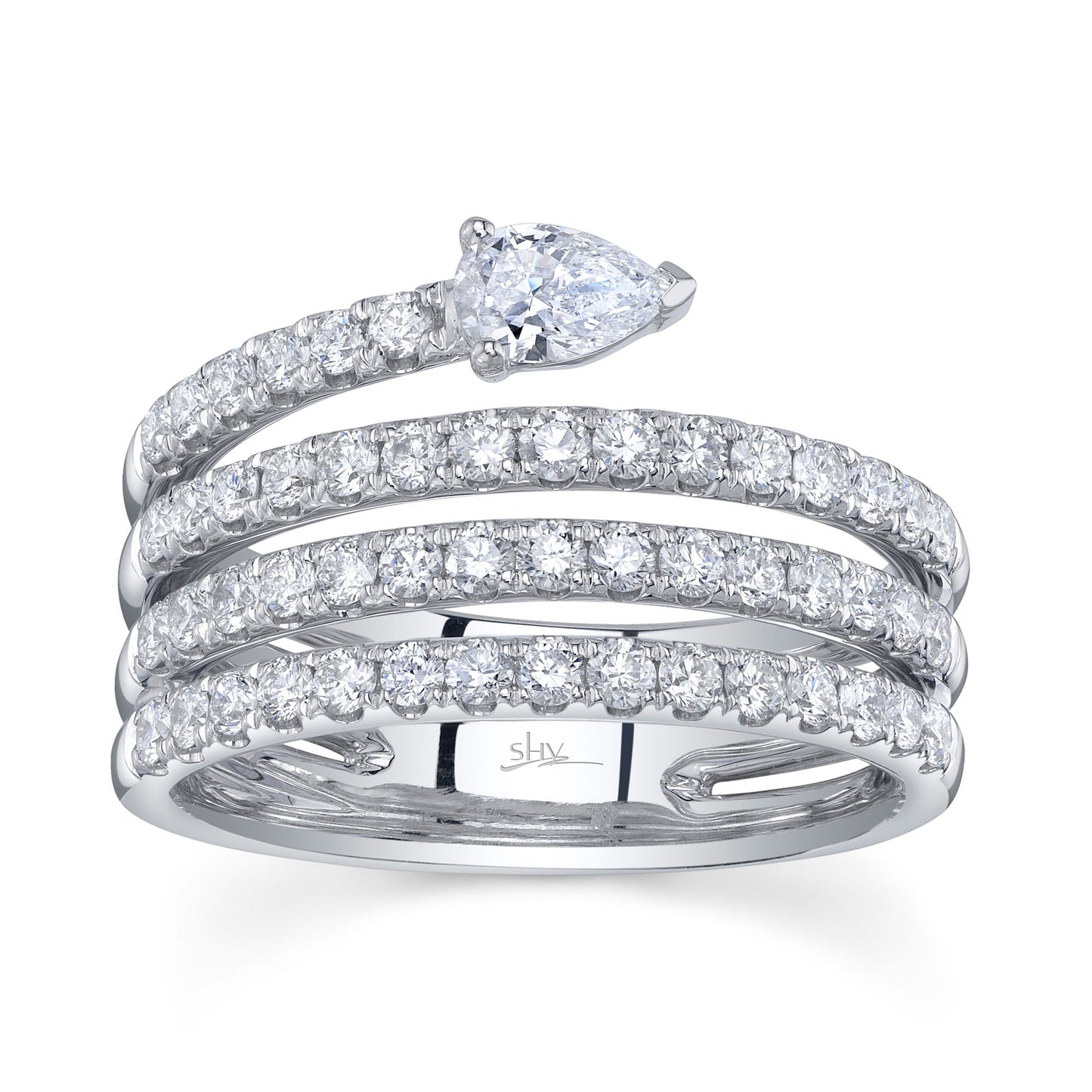 1.28CT 14K W/G DIAMOND PEAR RING