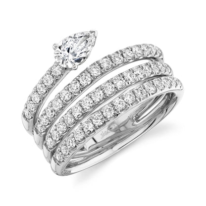 1.28CT 14K W/G DIAMOND PEAR RING