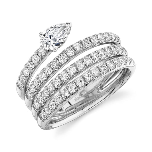 1.28CT 14K W/G DIAMOND PEAR RING