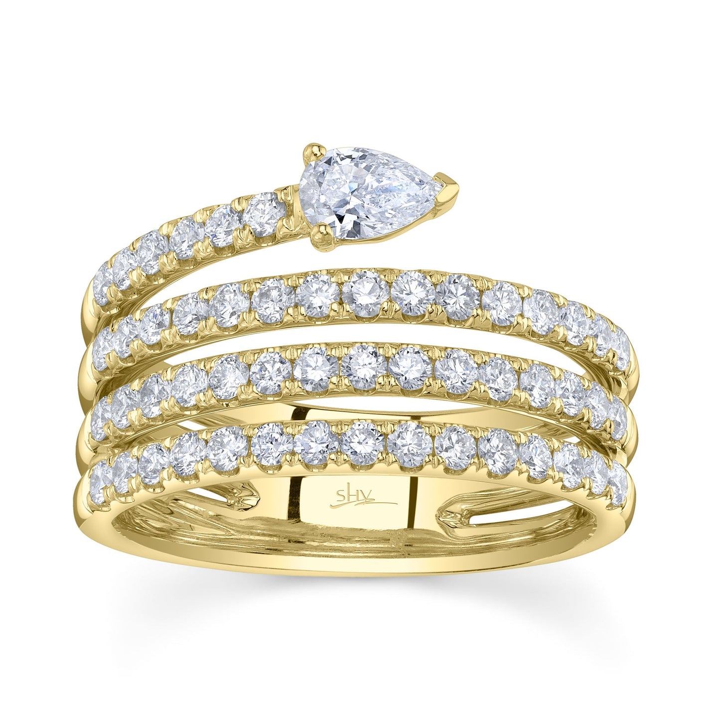1.28CT 14K Y/G DIAMOND PEAR RING