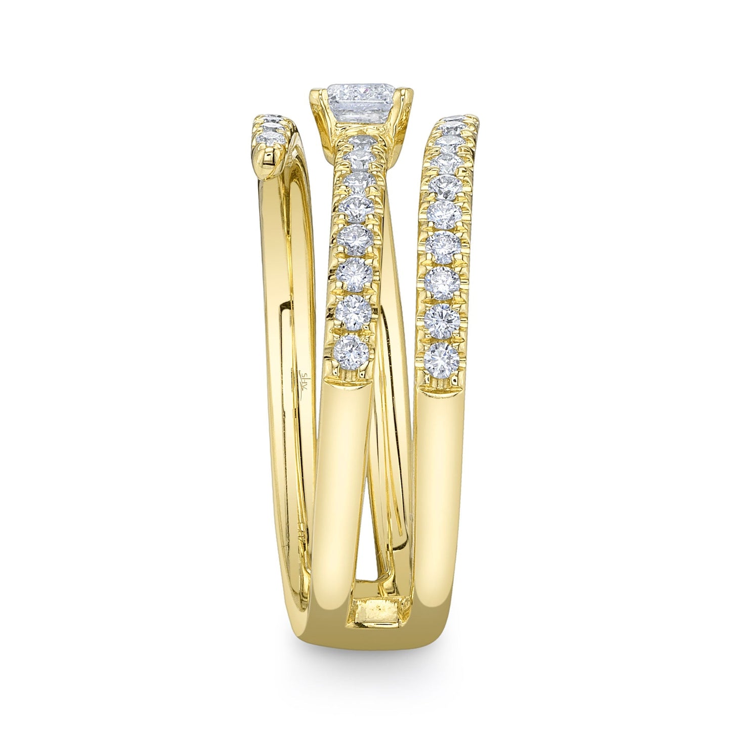 0.88CT 14K Y/G DIAMOND EMERALD RING