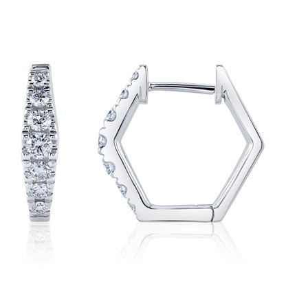 0.49CT 14K W/G DIAMOND HUGGIE EARRING
