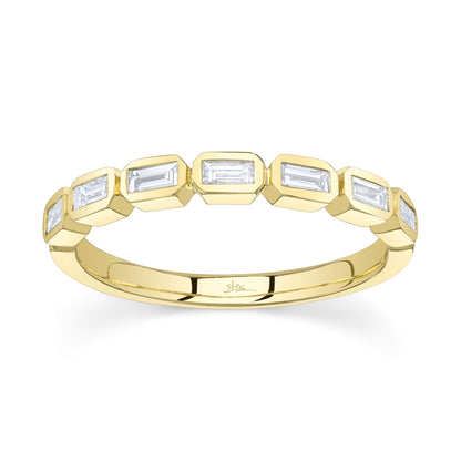 0.35CT 14K Y/G DIAMOND BAGUETTE BEZEL BAND