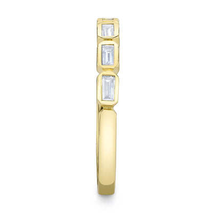 0.35CT 14K Y/G DIAMOND BAGUETTE BEZEL BAND