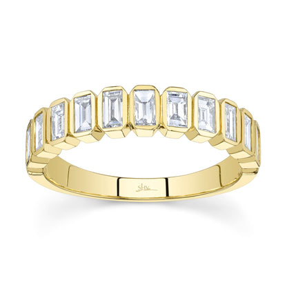 0.78CT 14K Y/G DIAMOND BAGUETTE BEZEL BAND