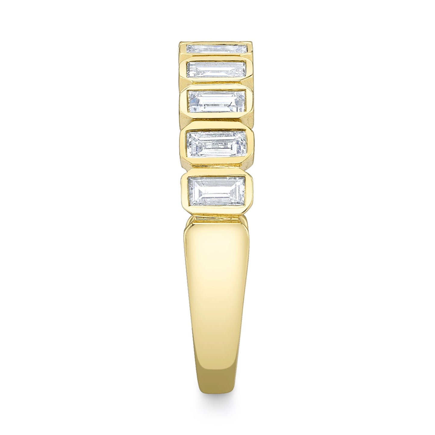 0.78CT 14K Y/G DIAMOND BAGUETTE BEZEL BAND